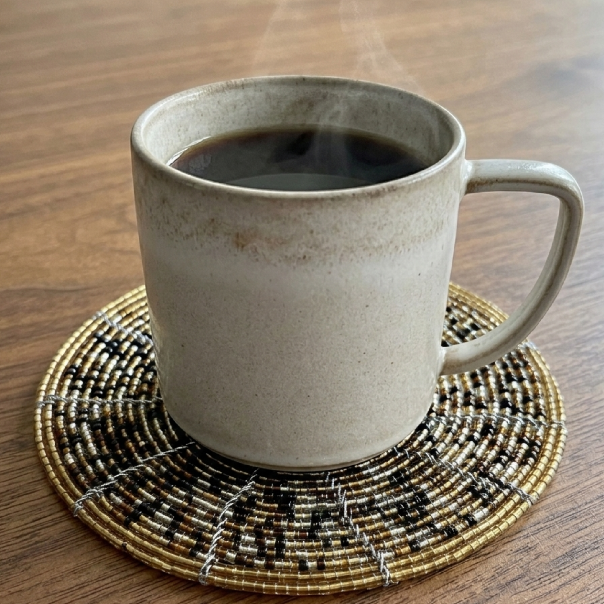 Woven Beaded coaster set, 6