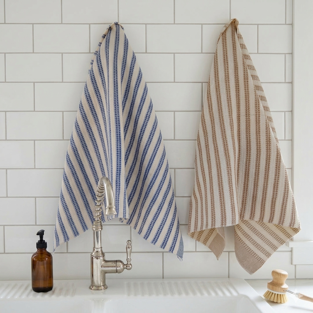 Hand loomed waffle cotton towels