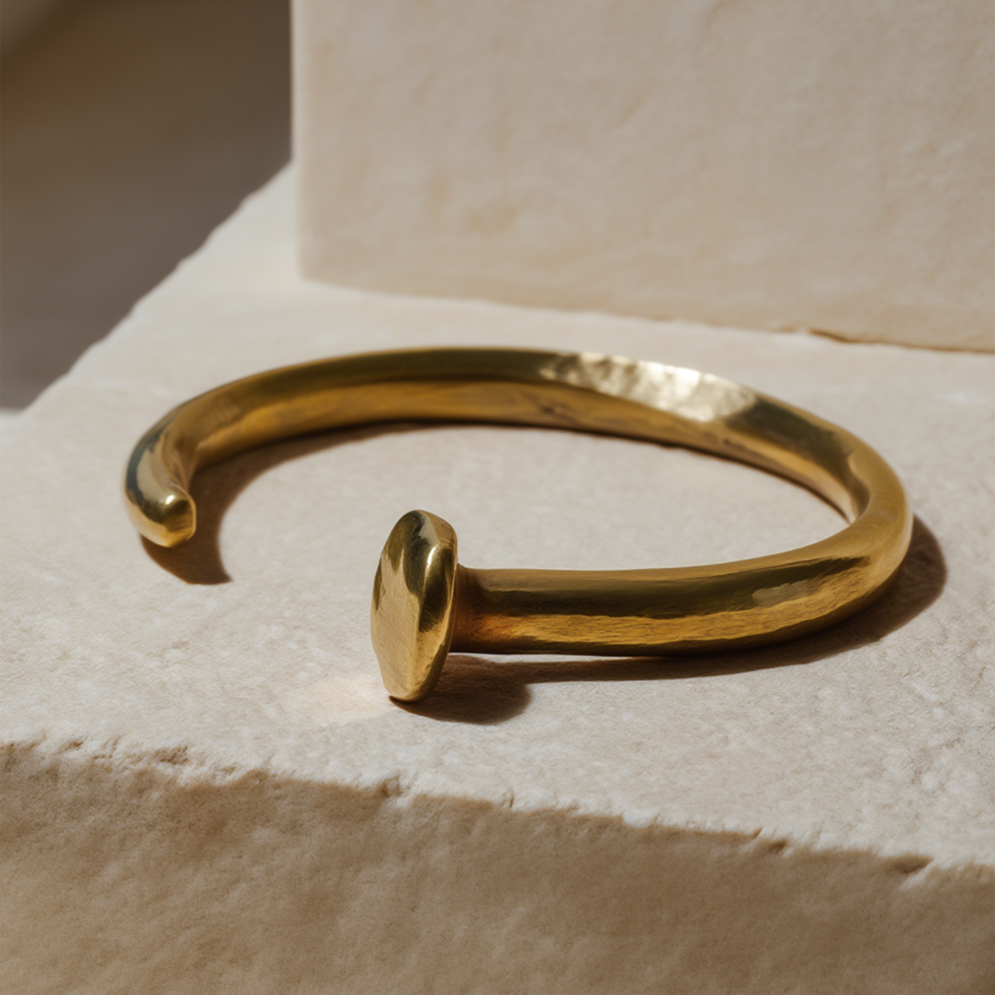 Brass Nail Cuff Bangle