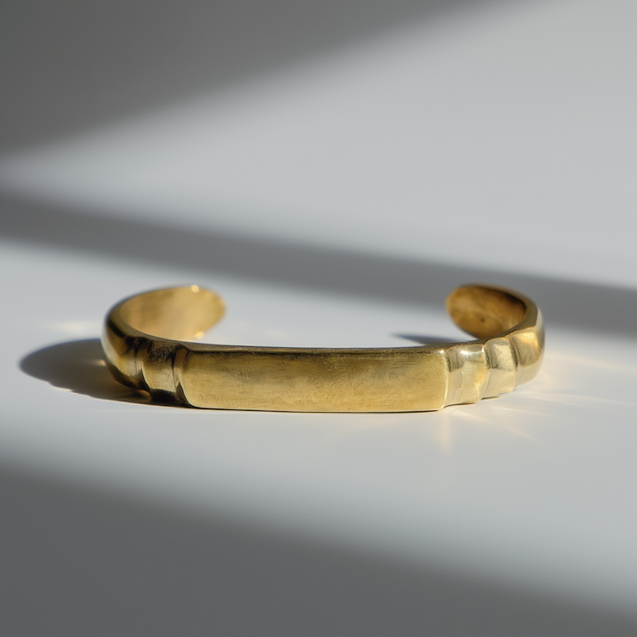 Deco Nameplate Brass Cuff Bangle
