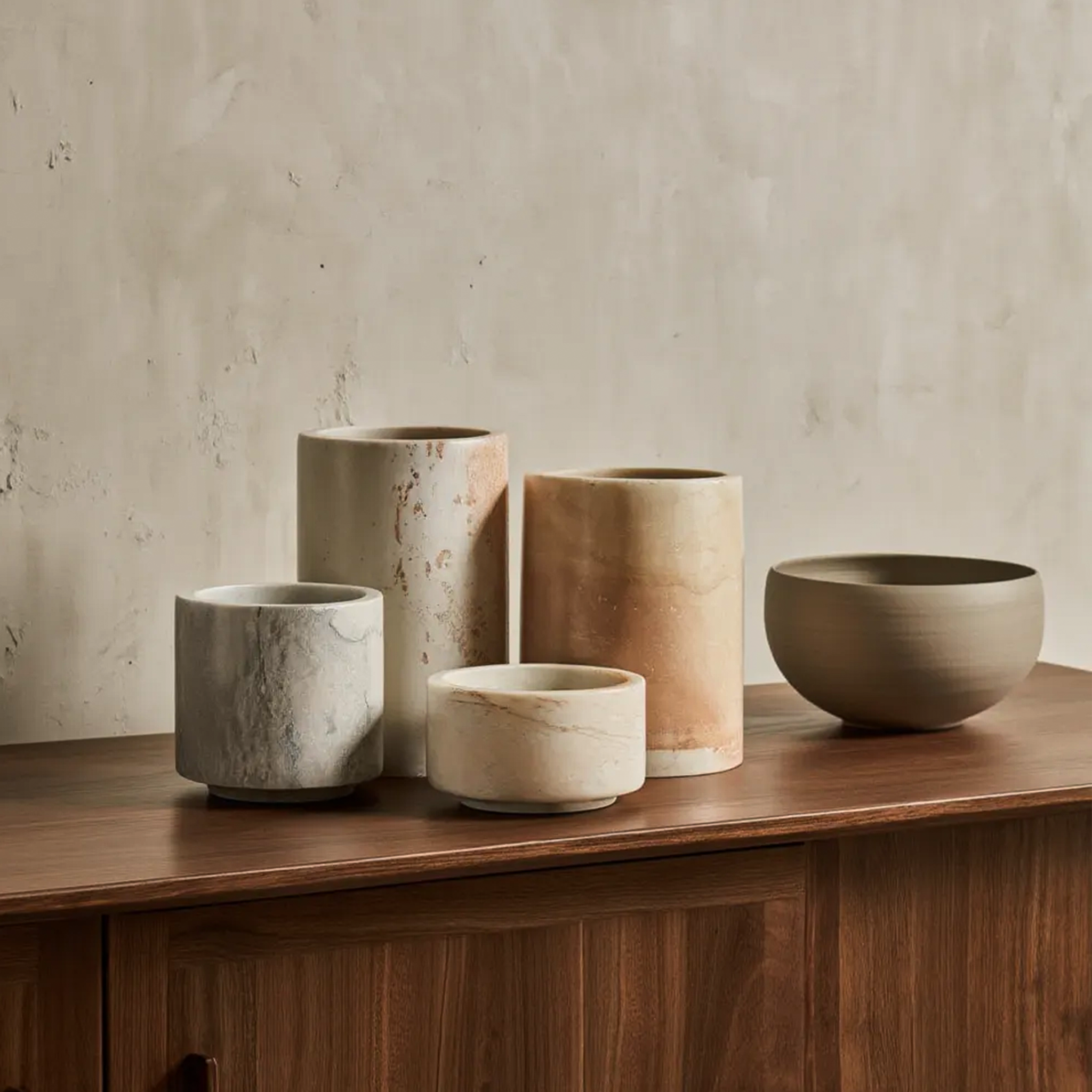 Soapstone Wide Cylinder Jar