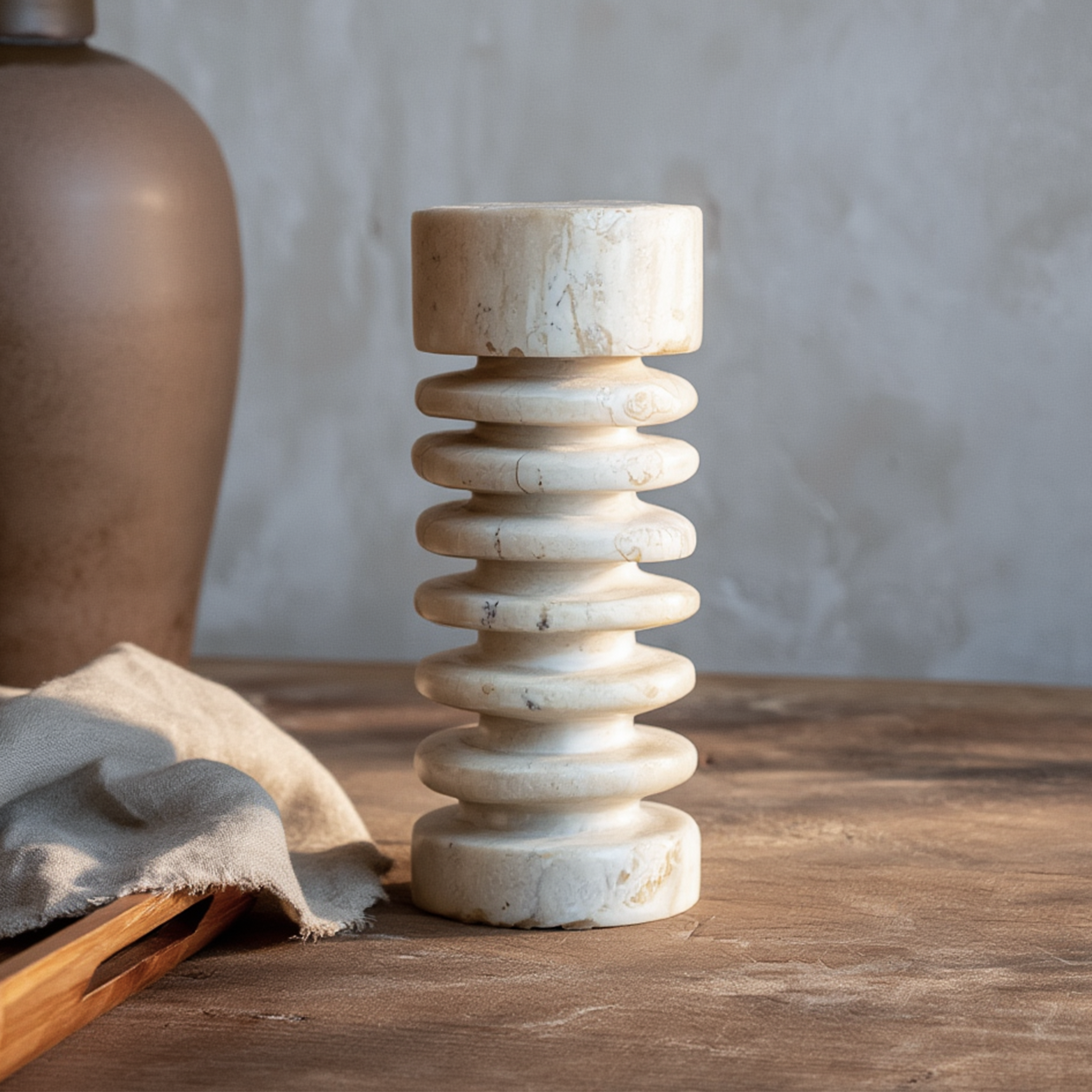 Groove Tealight and Tapered Candle Holder
