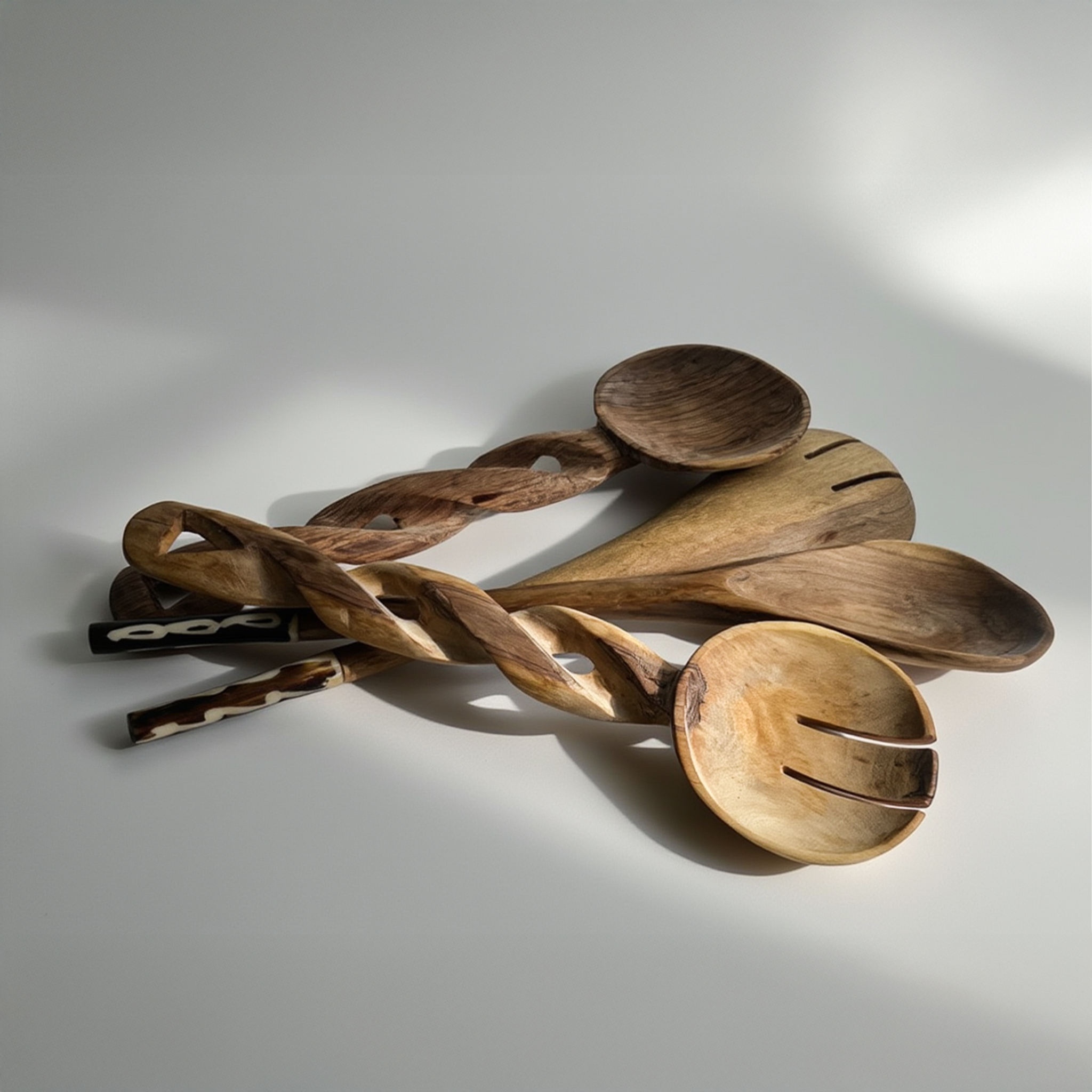 Twisted Serving & Cooking Wood Spoon