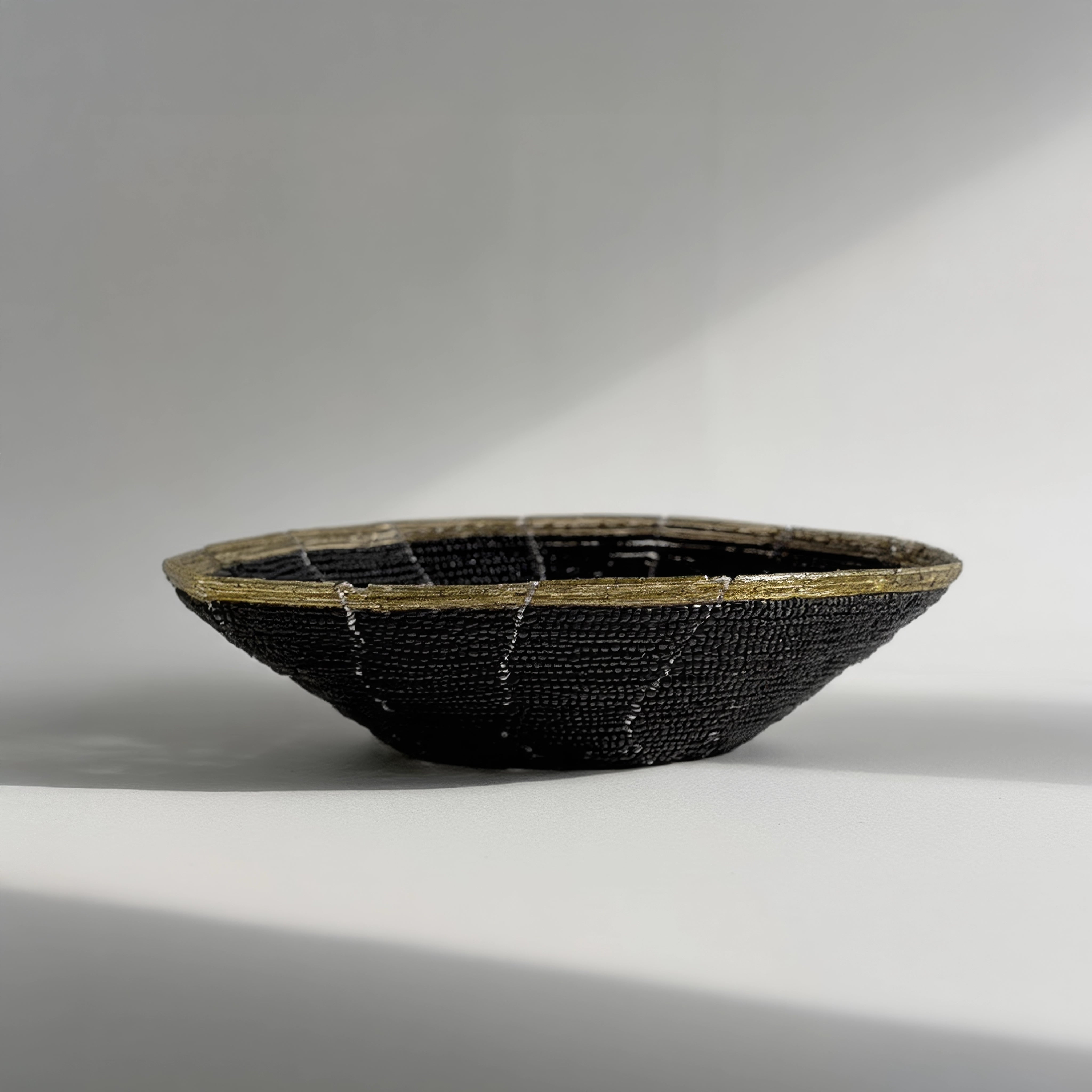 Woven Wire and Glass Bead Bowl