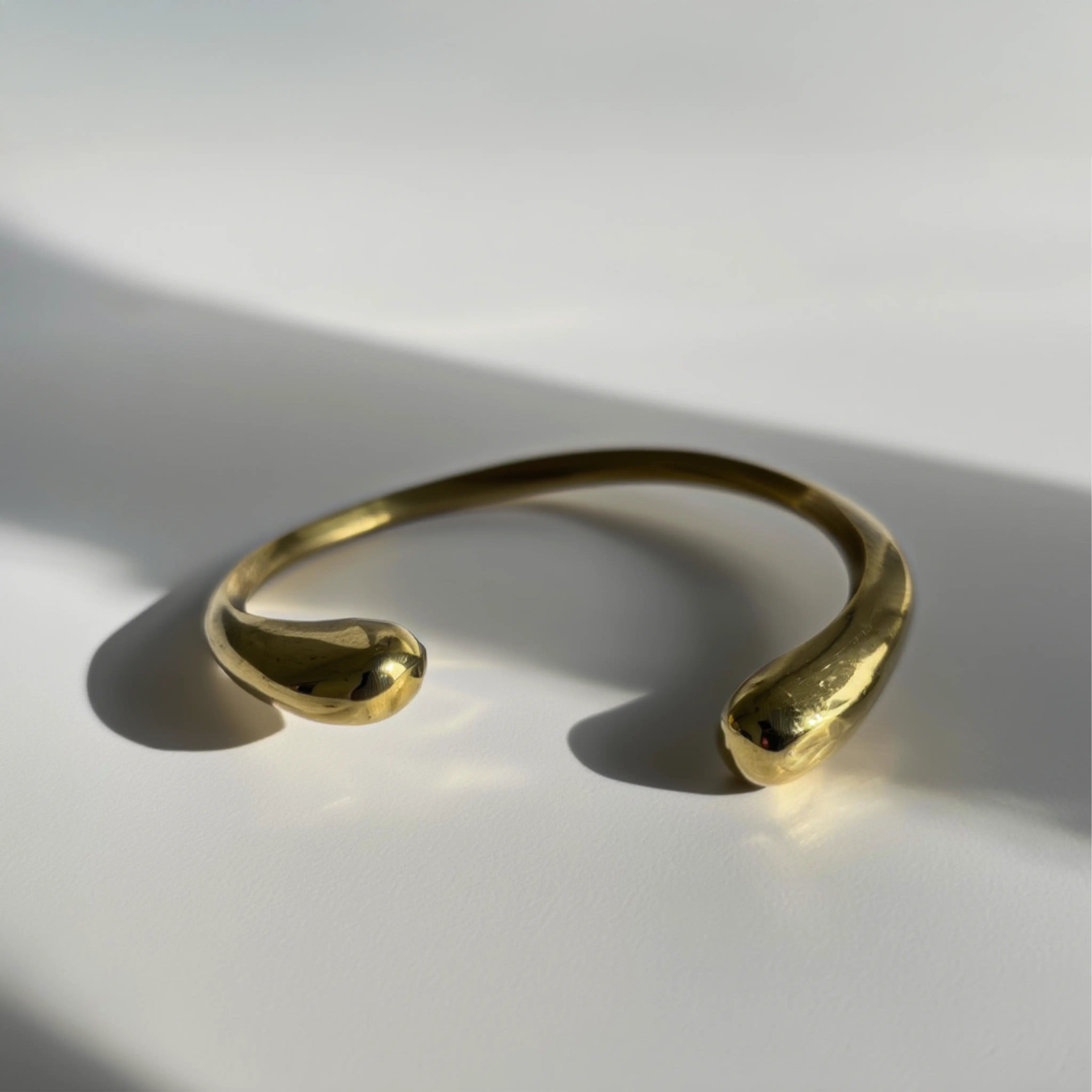 Brass Drop Cuff  Bangle