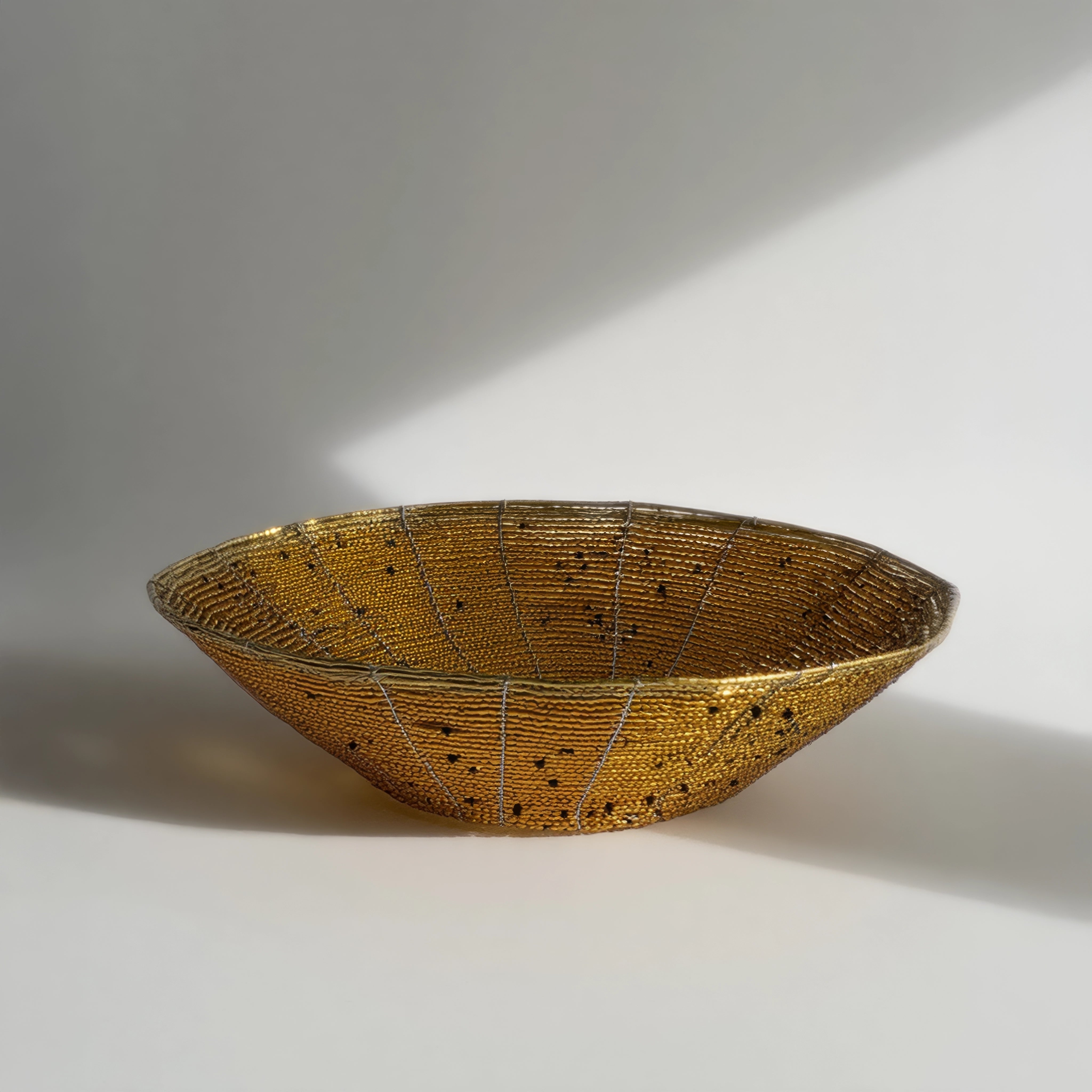 Woven Wire and Glass Bead Bowl