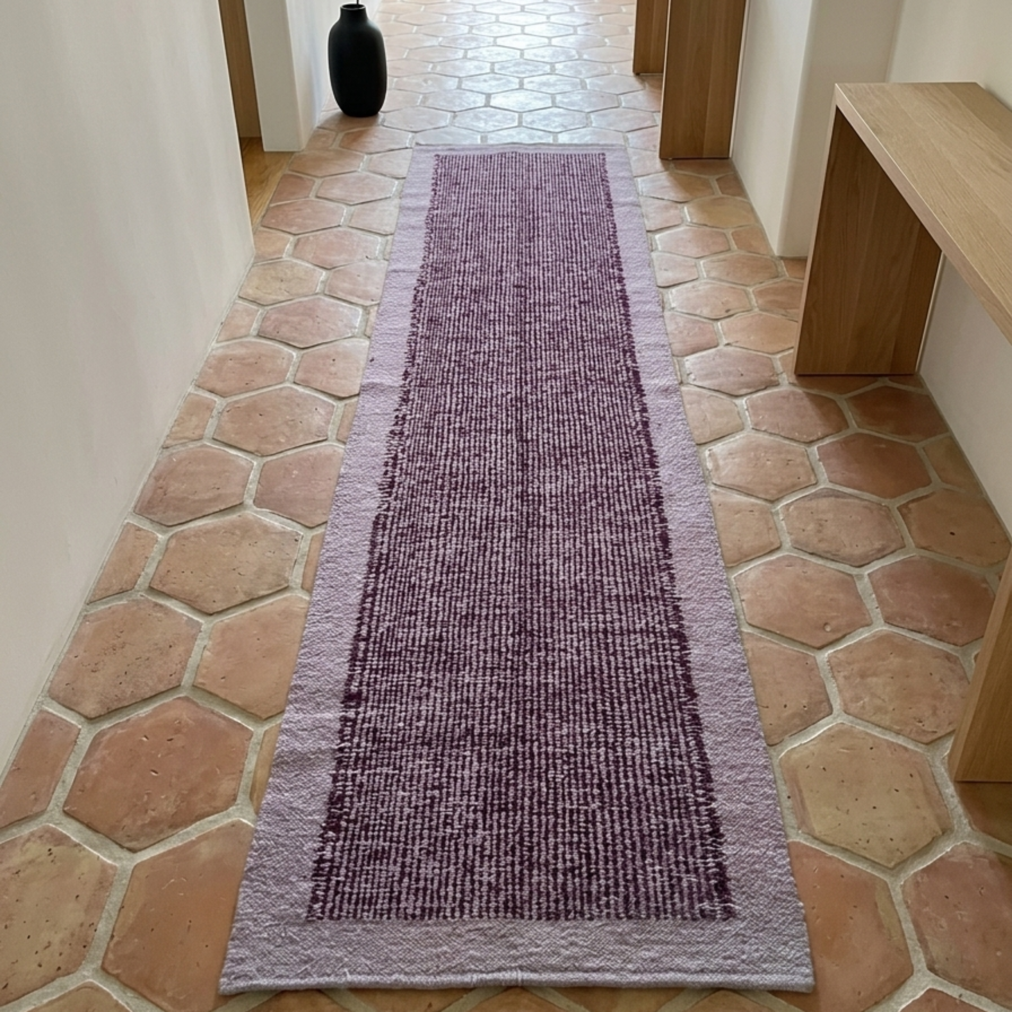 Organic wool Lavender Runner rug