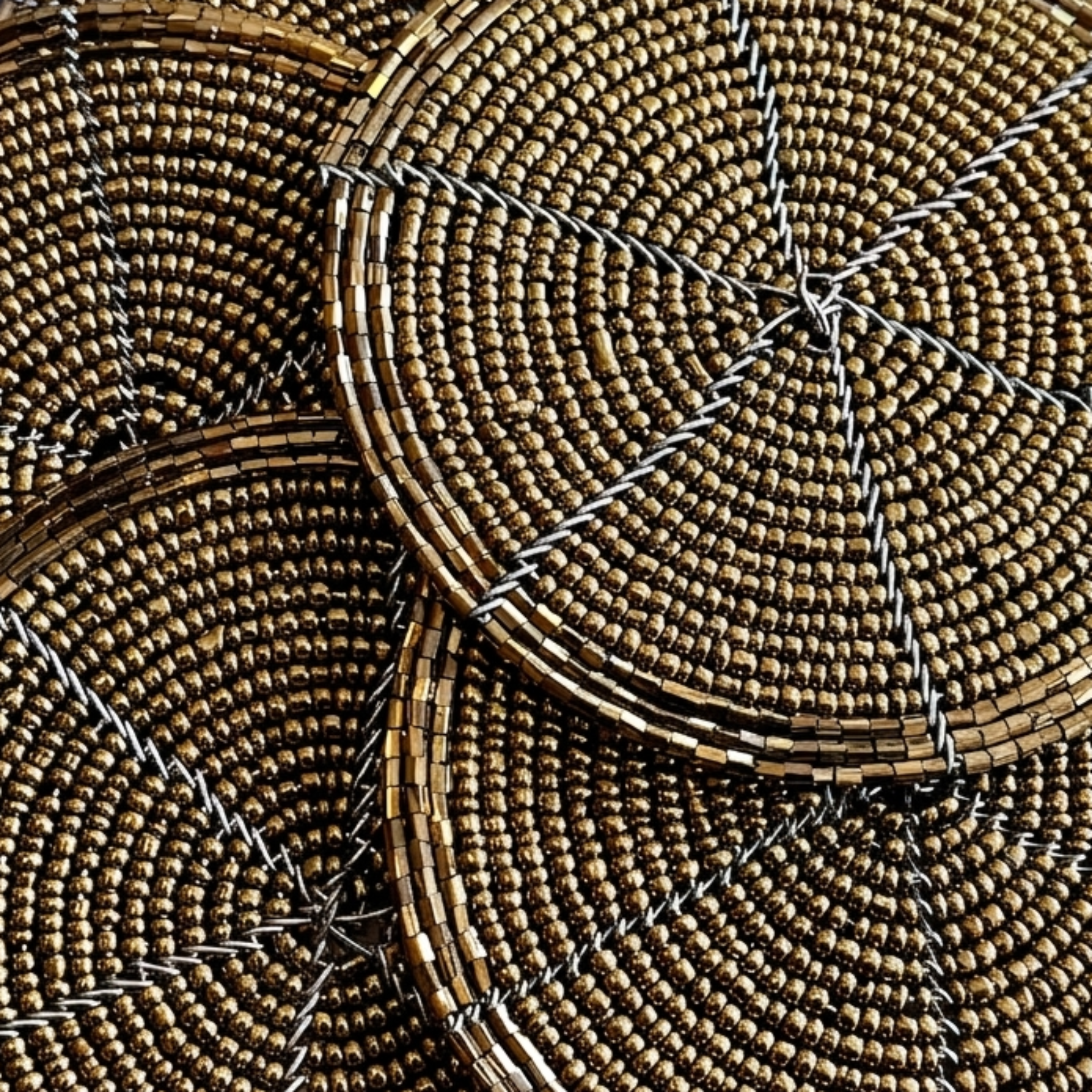 Woven Beaded coaster set, 6