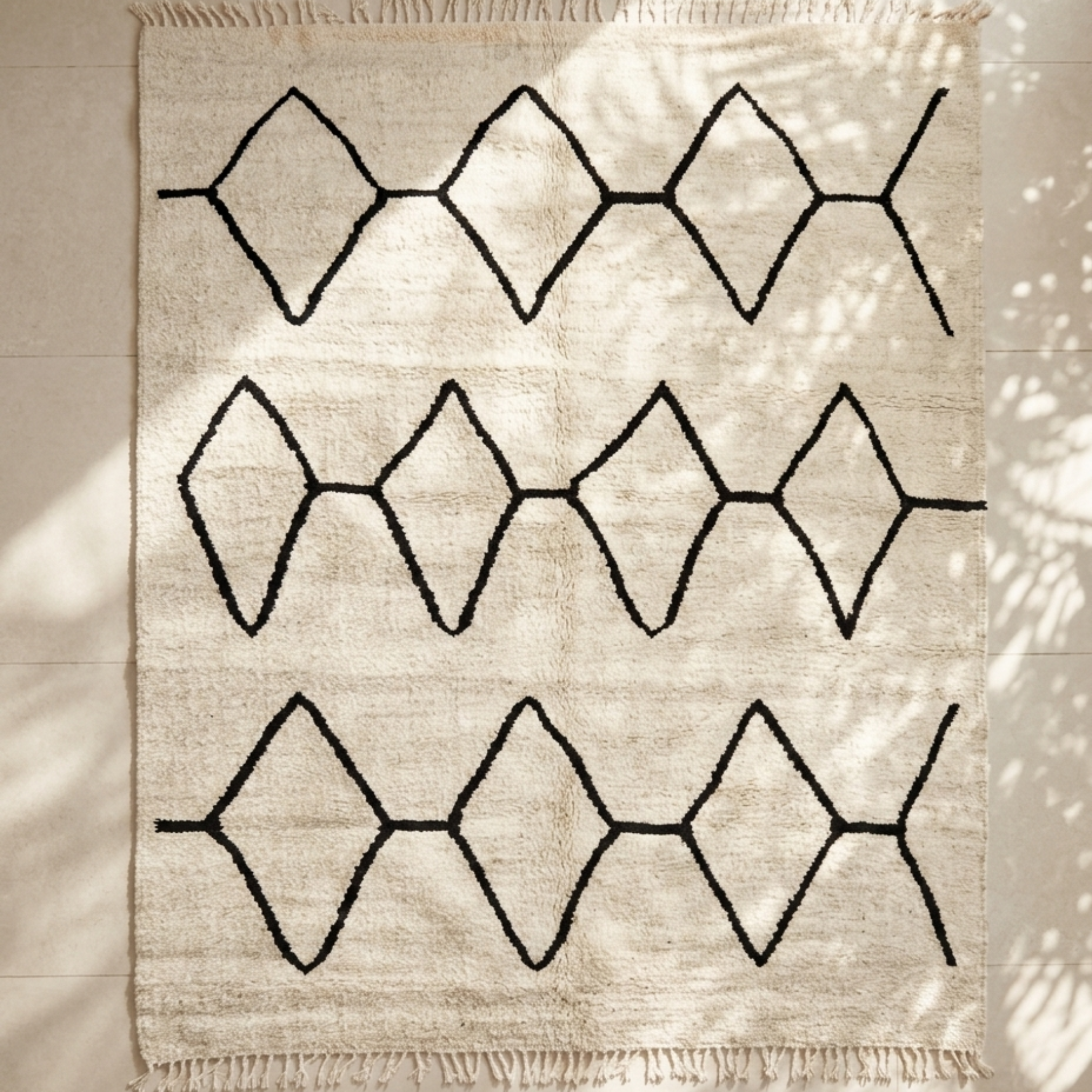 Hand Loomed Heavy Wool geometric Rug