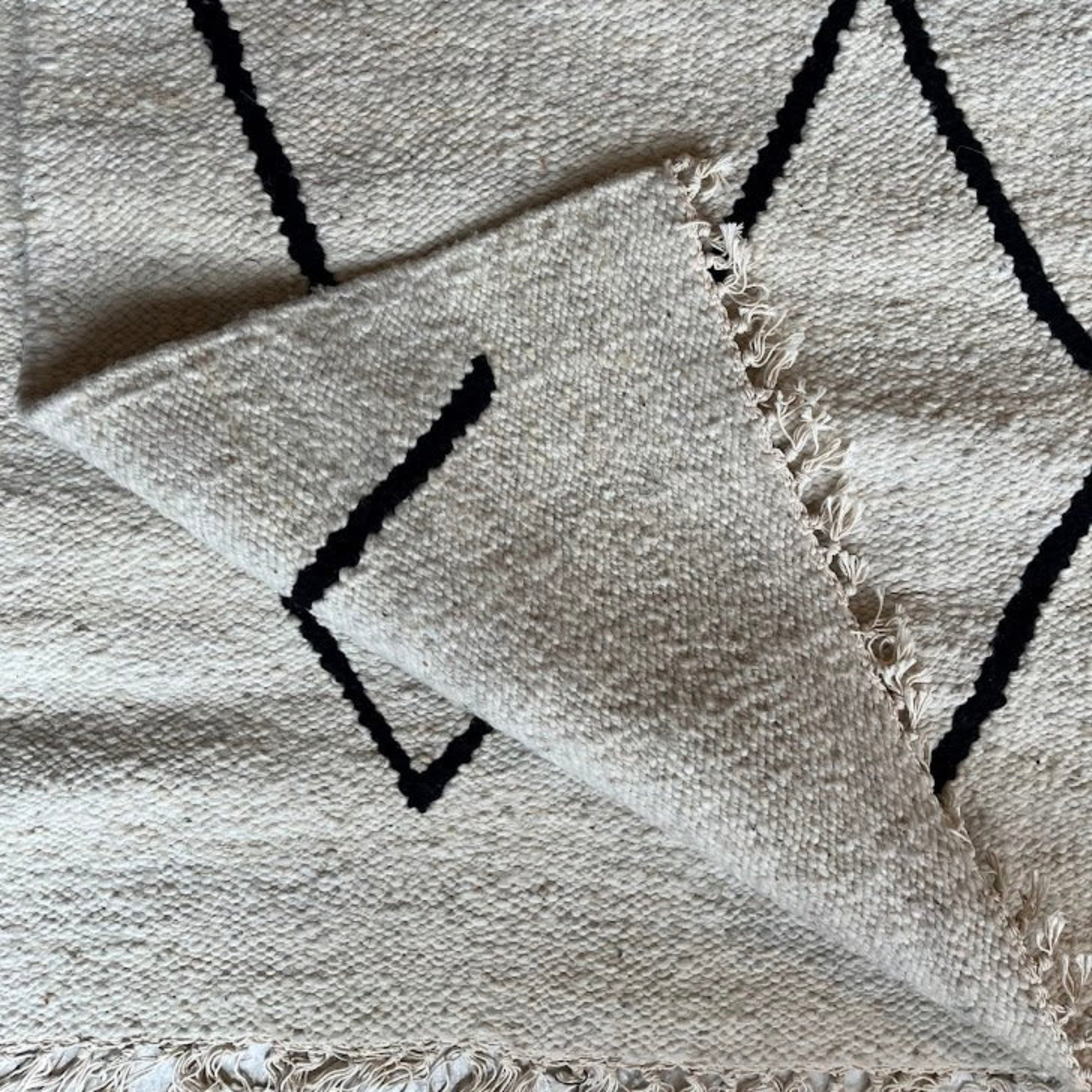 Hand Loomed Heavy Wool geometric Rug