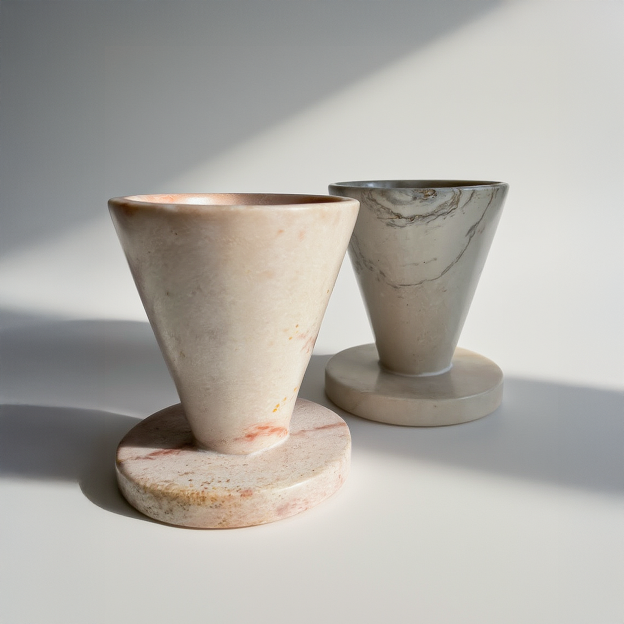 Carved Stone Standing Funnel