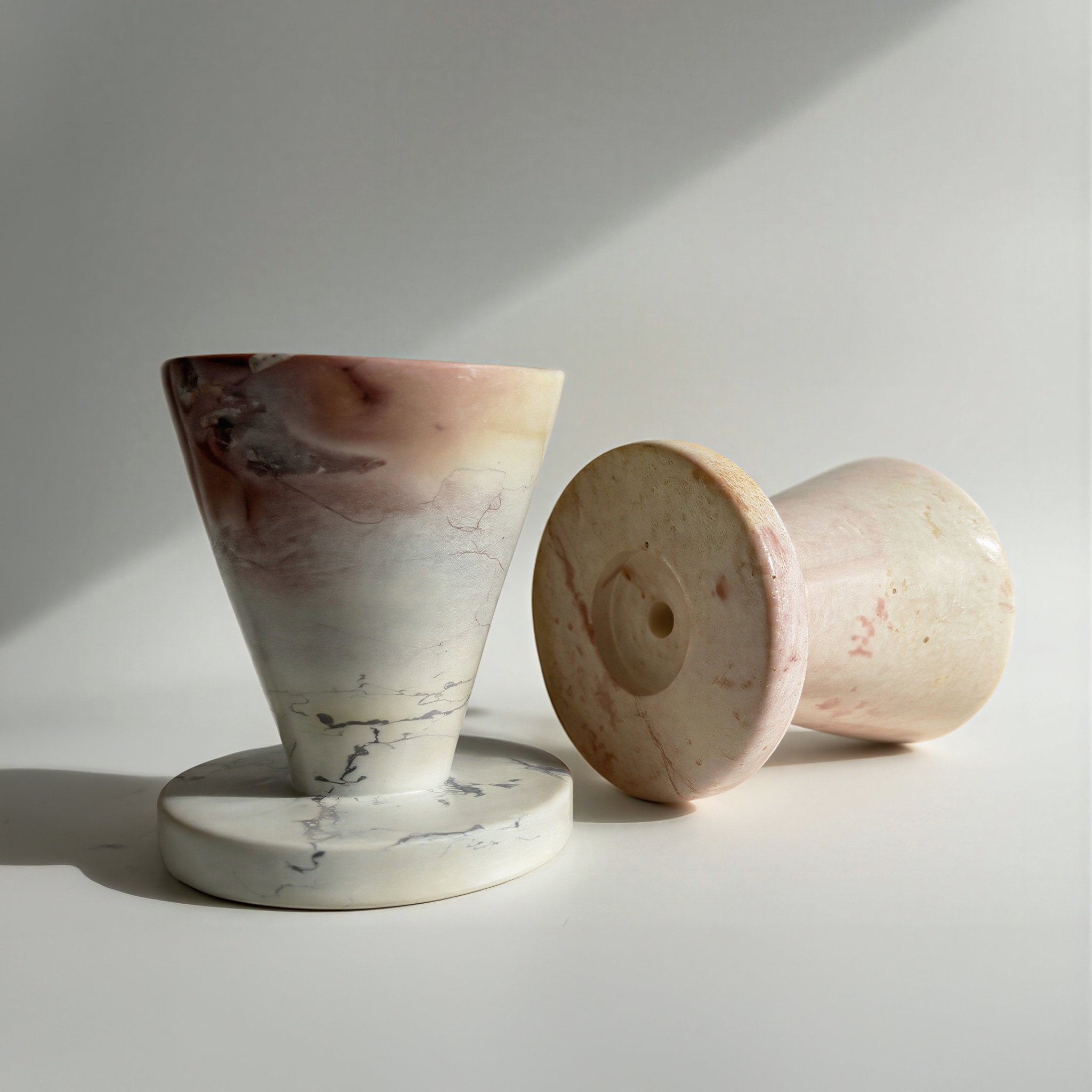Carved Stone Standing Funnel