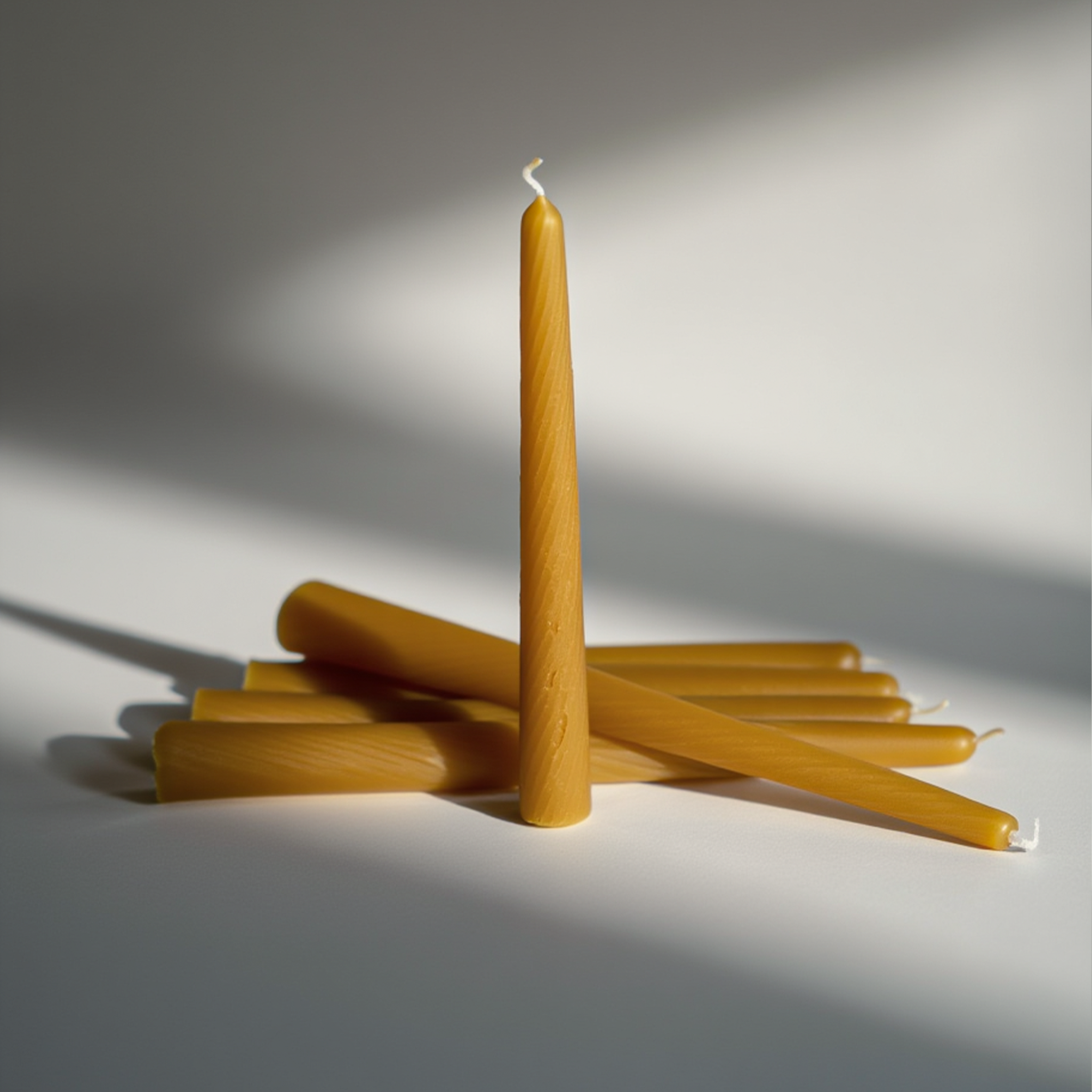 Pure Beeswax Dipped Tapered Candles, pair