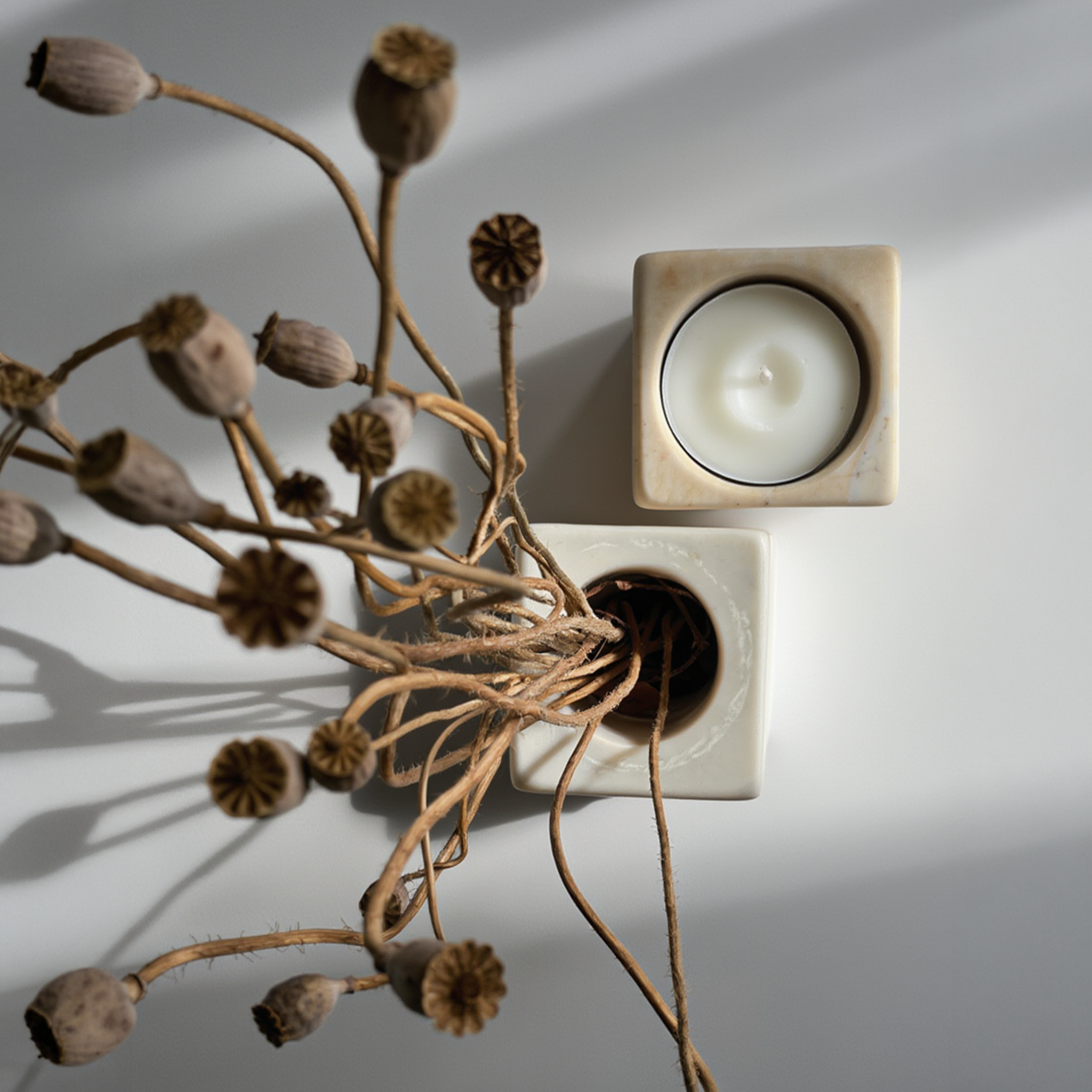 Square base Bud vase & Tealight holder